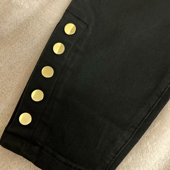 Thalia Sodi Women's Black Jeggings Large | Worn only once | Gold Toned buttons - Picture 4 of 8